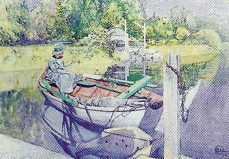 Carl Larsson napp oil painting image